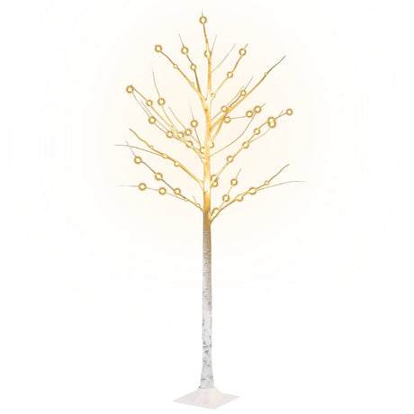 VidaXL Birke LED 72 LEDs warmweiß 150 cm weiß