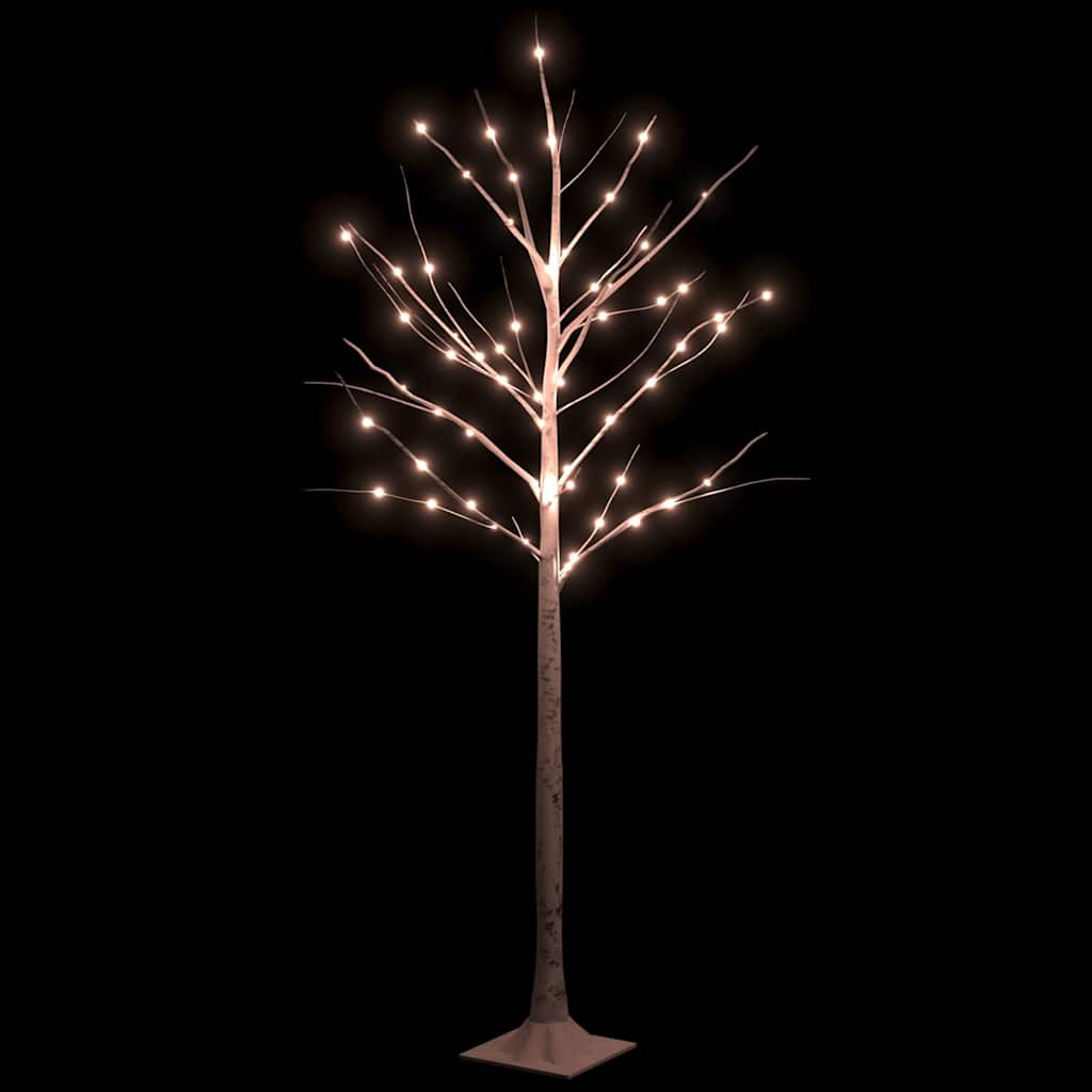 VidaXL Birke LED 72 LEDs warmweiß 150 cm weiß