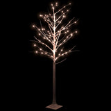 VidaXL Birke LED 128 LEDs warmweiß 220 cm weiß