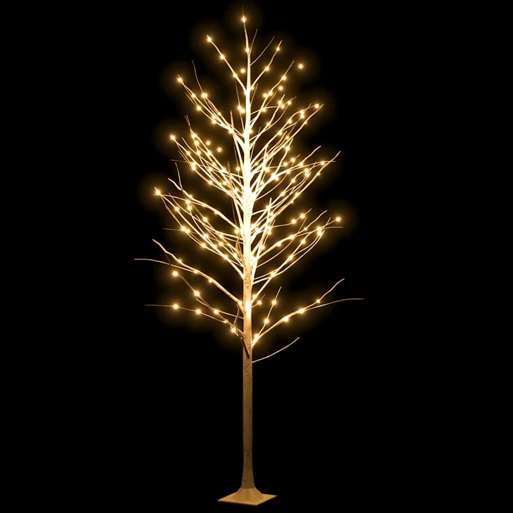 VidaXL Birke LED 240 LEDs warmweiß 300 cm weiß