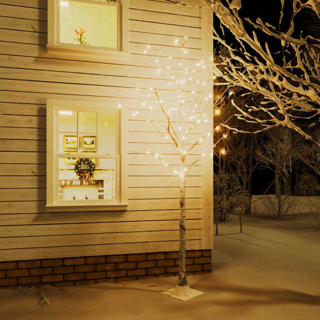 VidaXL Birke LED 240 LEDs warmweiß 300 cm weiß