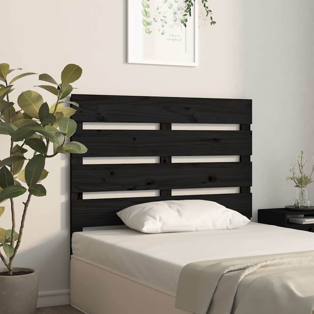 Vidaxl hoofdbord 100x3x80 cm massief grenenhout zwart