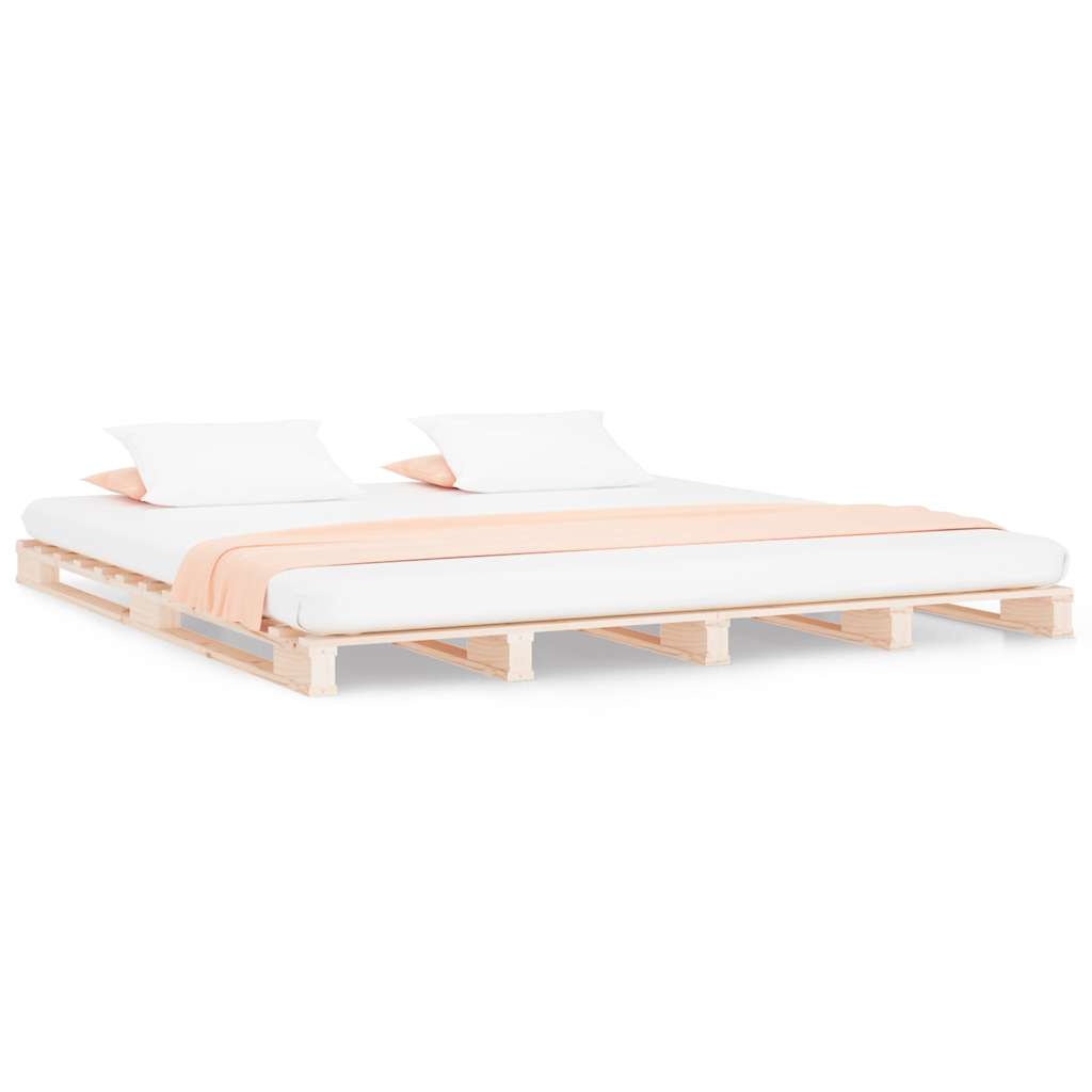 Vidaxl palletbed massief grenenhout 200x200 cm