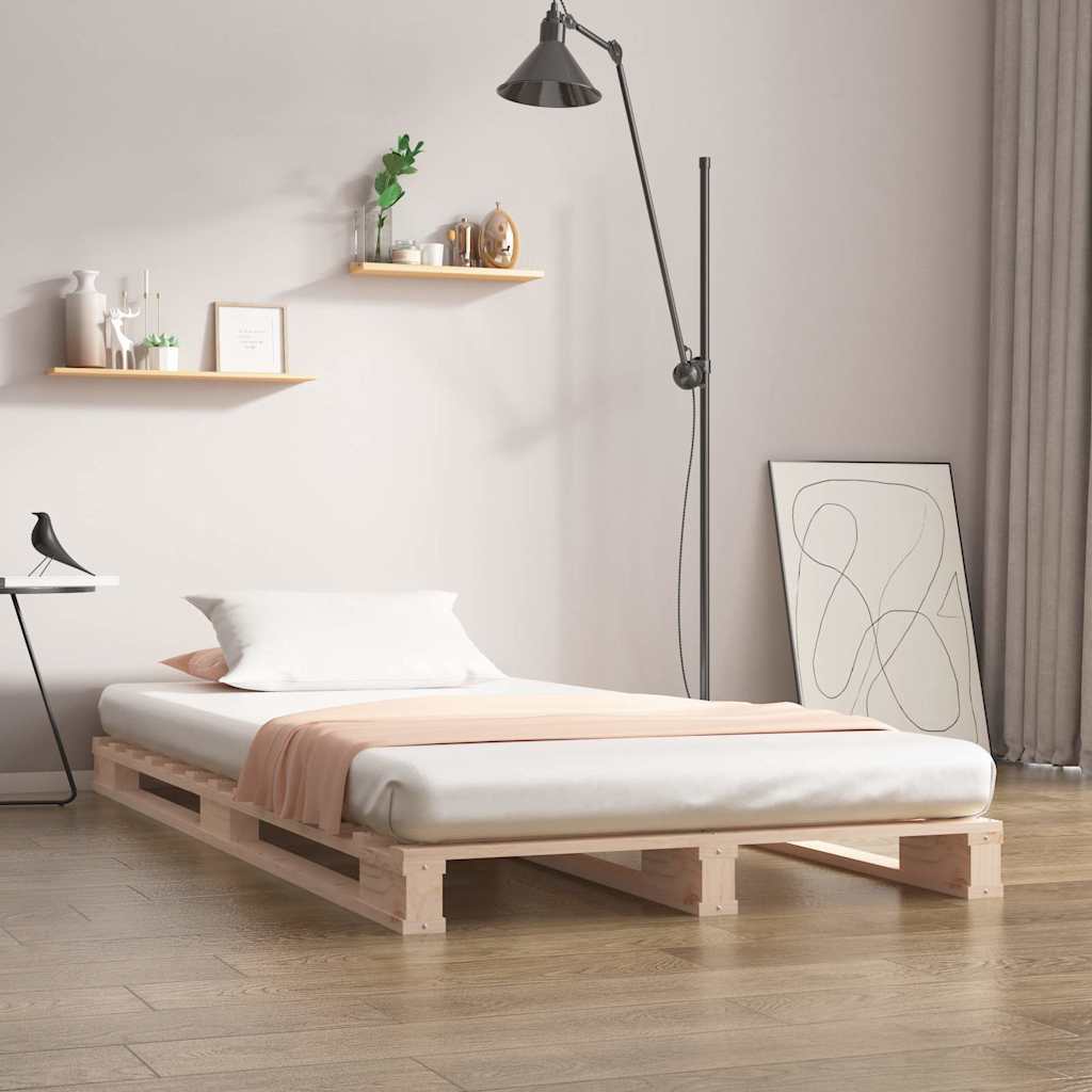 Vidaxl palletbed massief grenenhout 90x190 cm