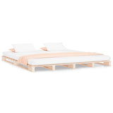 Vidaxl palletbed massief grenenhout 140x190 cm