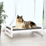 Vidaxl Hundekorb 95.5x65.5x28 cm Festkiefern Weiß weiß