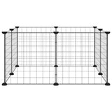 Vidaxl -Haustiere Käfig mit 8 Panels 35x35 cm Stahlschwarz