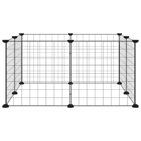 Vidaxl -Haustiere Käfig mit 8 Panels 35x35 cm Stahlschwarz
