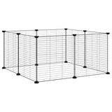 Vidaxl -Haustiere Käfig mit 8 Panels 35x35 cm Stahlschwarz