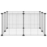 Vidaxl -Haustiere Käfig mit 8 Panels 35x35 cm Stahlschwarz