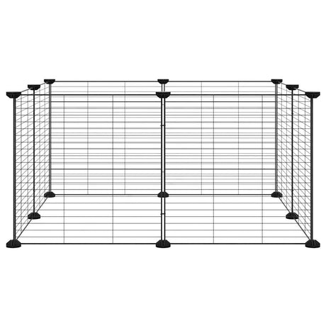 Vidaxl -Haustiere Käfig mit 8 Panels 35x35 cm Stahlschwarz