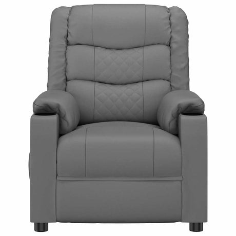Vidaxl fauteuil verstelbaar kunstleer grijs