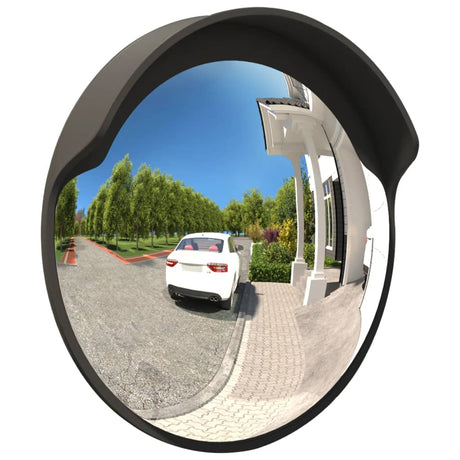 Vidaxl außerhalb des konvexen Verkehrsspiegels schwarz Ø60 cm Polycarbonat