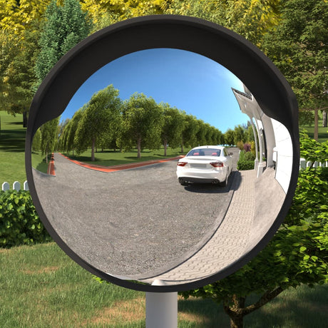 Vidaxl außerhalb des konvexen Verkehrsspiegels schwarz Ø60 cm Polycarbonat
