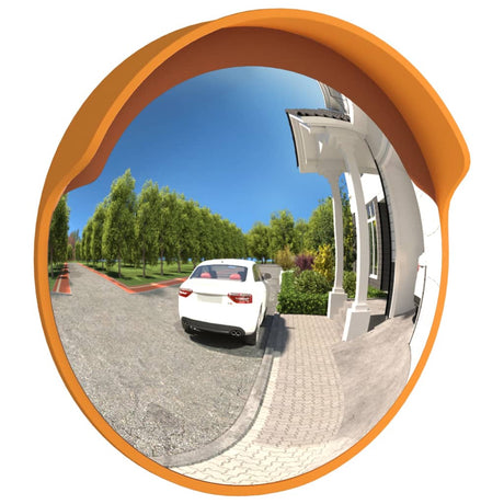 Vidaxl außerhalb des konvexen Verkehrsspiegels Orange Ø30 cm Polycarbonat