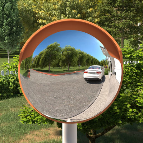Vidaxl außerhalb des konvexen Verkehrsspiegels Orange Ø30 cm Polycarbonat