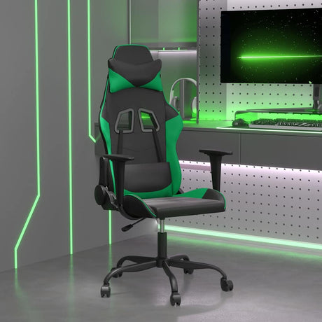 Vidaxl massage gamestoel kunstleer zwart en groen