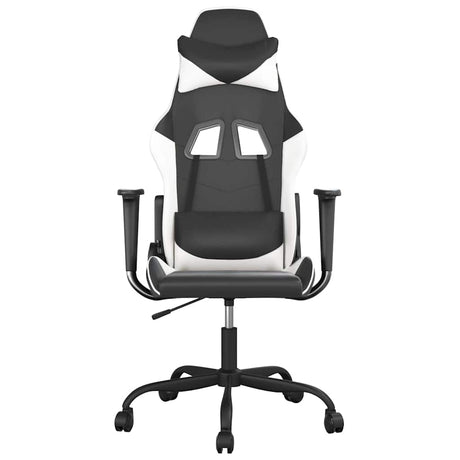 Vidaxl massage gamestoel kunstleer zwart en wit