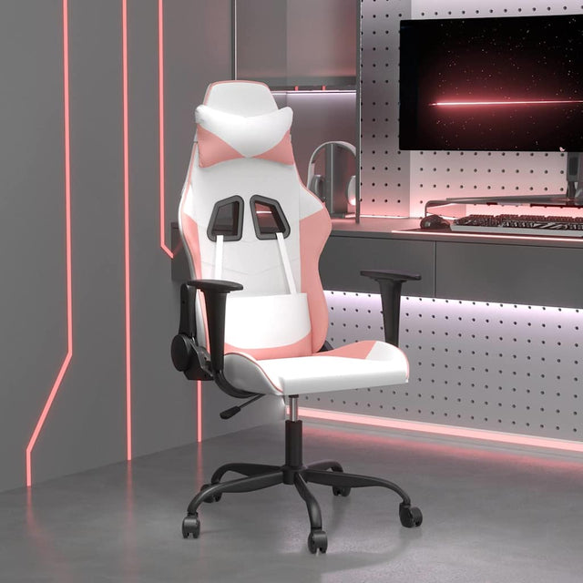 Vidaxl massage gamestoel kunstleer wit en roze