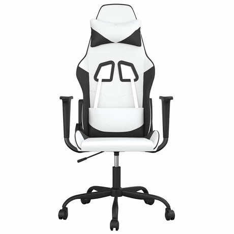 Vidaxl massage gamestoel kunstleer wit en zwart