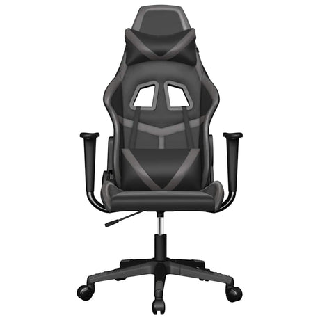 Vidaxl massage gamestoel kunstleer zwart en grijs