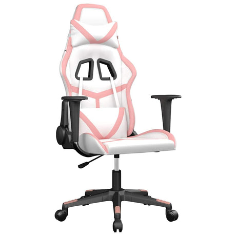 Vidaxl massage gamestoel kunstleer wit en roze