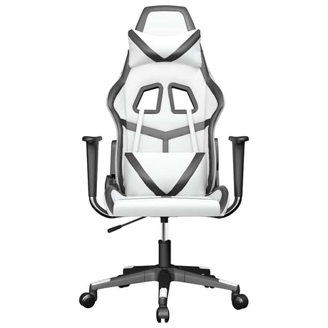 Vidaxl massage gamestoel kunstleer wit en zwart