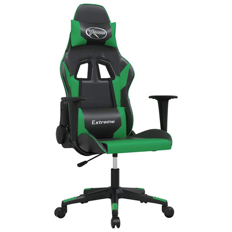 Vidaxl massage gamestoel kunstleer zwart en groen