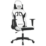 Vidaxl massage gamestoel kunstleer wit en zwart