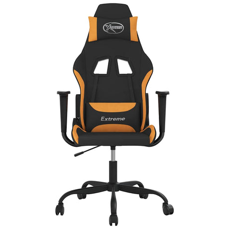 Vidaxl massage gamestoel stof zwart en oranje