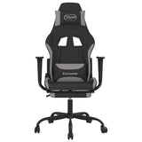 Vidaxl massage gamestoel met voetensteun stof zwart en lichtgrijs