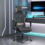 Vidaxl massage gamestoel met voetensteun stof zwart en taupe
