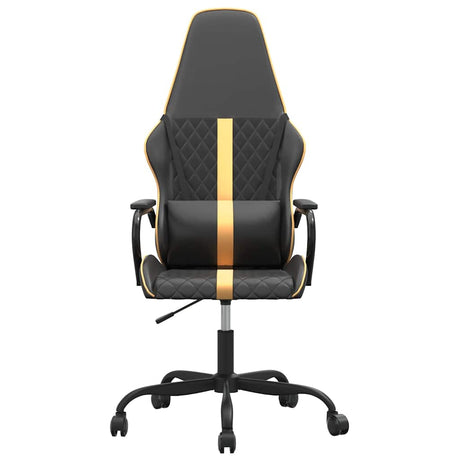 Vidaxl massage gamestoel kunstleer zwart en goudkleurig