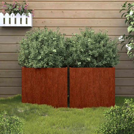 VIDAXL -Pflanzer 2 ST 32x30x29 cm Cortenstaal