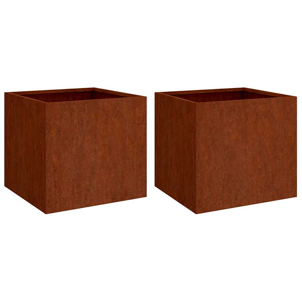 Vidaxx Pflanzgefäße 2 Stück 49x47x46 cm Cortenstahl