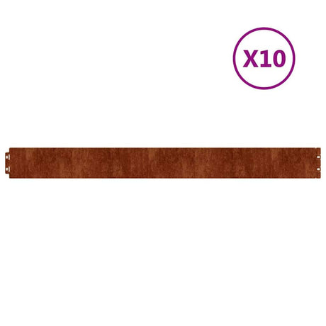 Vidaxl -Gazonkanten 10 Teile 10x103 cm Flexibler Cortenstaal