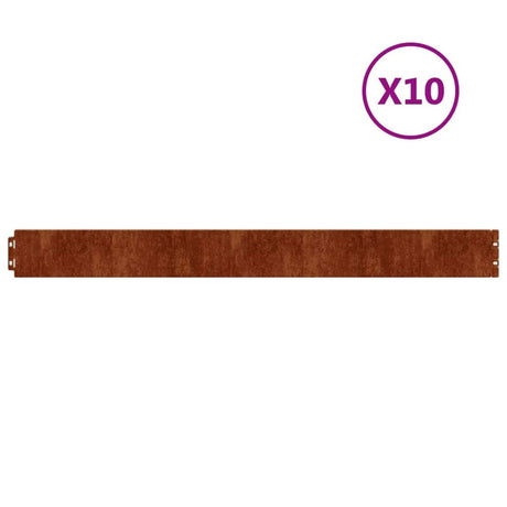 Vidaxl -Gazonkanten 10 Teile 10x103 cm Flexibler Cortenstaal