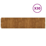 Vidaxl -Gazonkanten 30 Teile 25x103 cm Flexibler Cortenstaal