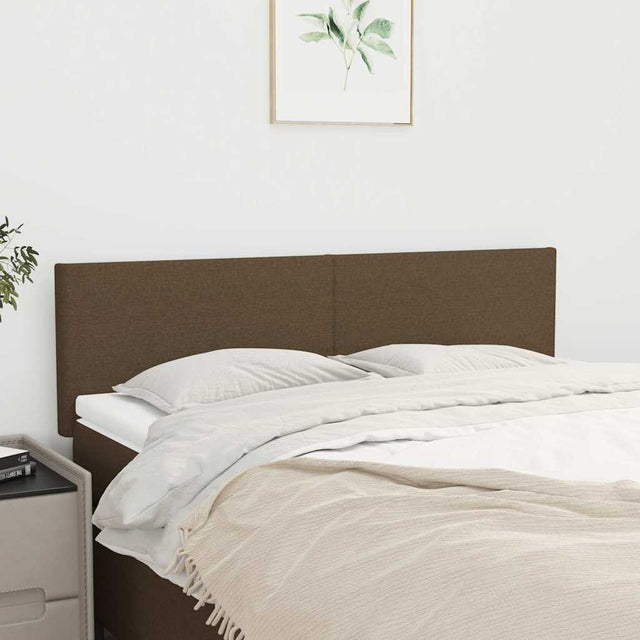 Vidaxl hoofdborden 144x5x78 88 cm stof donkerbruin