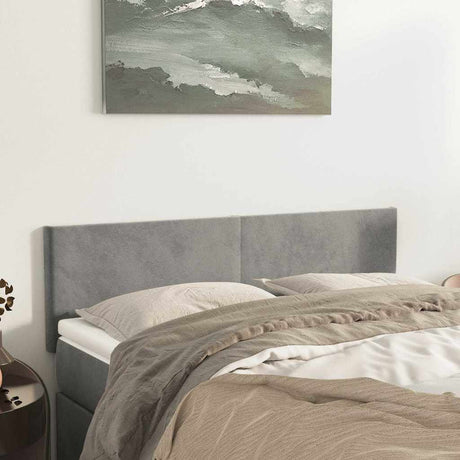 Vidaxl hoofdborden 144x5x78 88 cm fluweel lichtgrijs