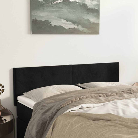 Vidaxl hoofdborden 144x5x78 88 cm fluweel zwart