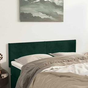 Vidaxl hoofdborden 144x5x78 88 cm fluweel donkergroen