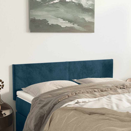 Vidaxl hoofdborden 144x5x78 88 cm fluweel donkerblauw