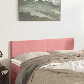 Vidaxl hoofdborden 144x5x78 88 cm fluweel roze