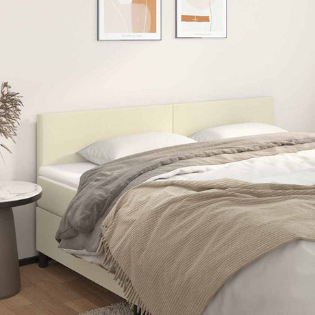 Vidaxl hoofdborden 160x5x78 88 cm kunstleer crèmekleurig