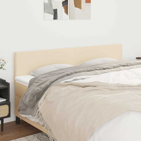 Vidaxl hoofdborden 180x5x78 88 cm stof crèmekleurig