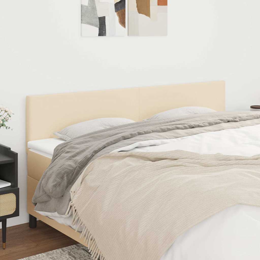 Vidaxl hoofdborden 200x5x78 88 cm stof crèmekleurig