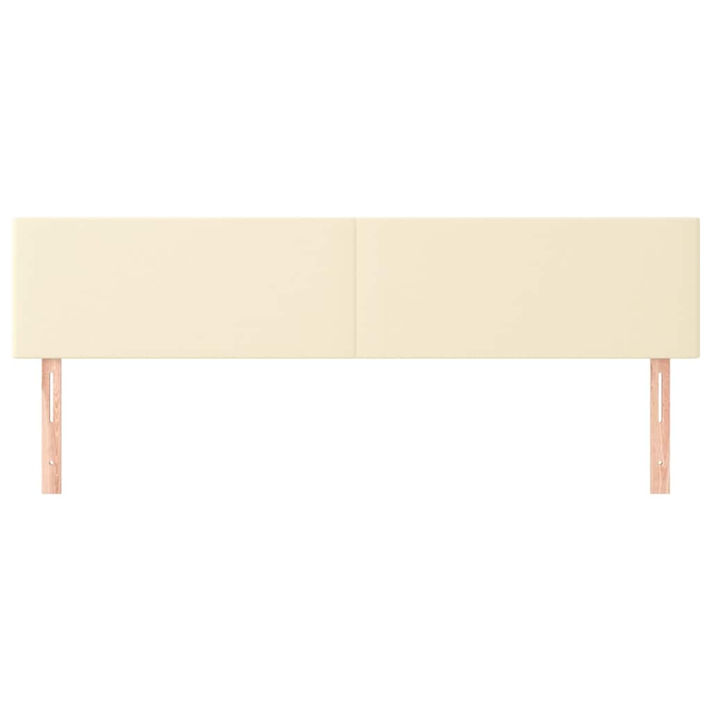 Vidaxl hoofdborden 200x5x78 88 cm kunstleer crèmekleurig