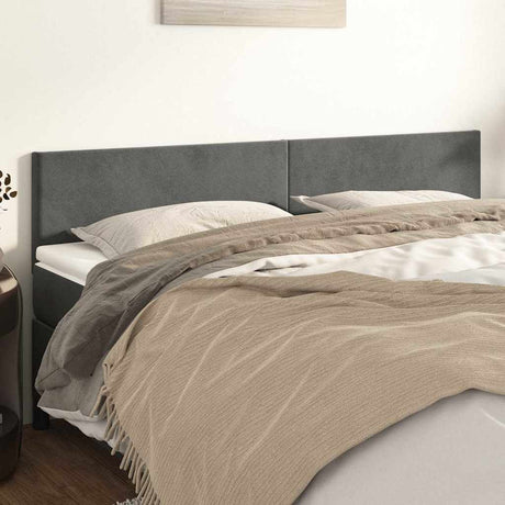 Vidaxl hoofdborden 200x5x78 88 cm fluweel donkergrijs