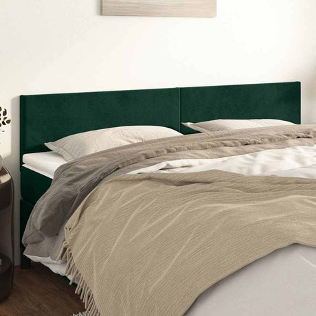 Vidaxl hoofdborden 200x5x78 88 cm fluweel donkergroen